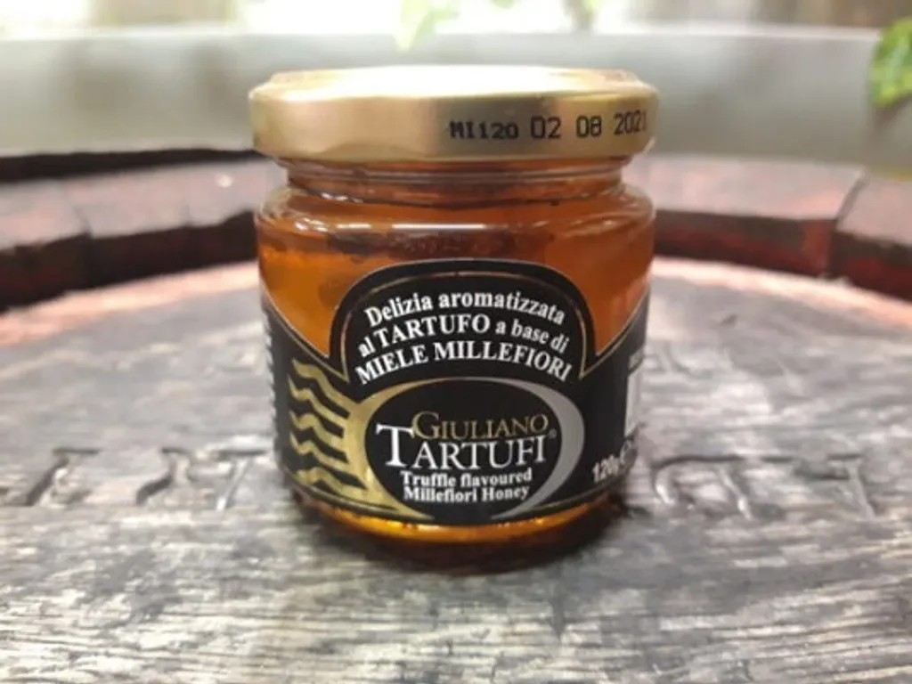 Blütenhonig mit schwarzen Sommertrüffelstückchen, 120 g