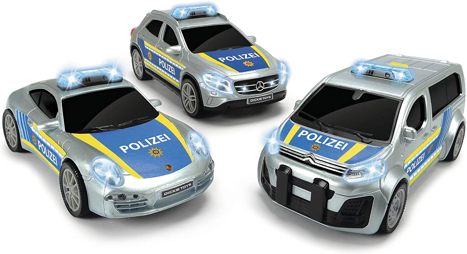 Dickie Toys Police Unit - 3 Different Models - Porsche, Citroën Or Mercedes