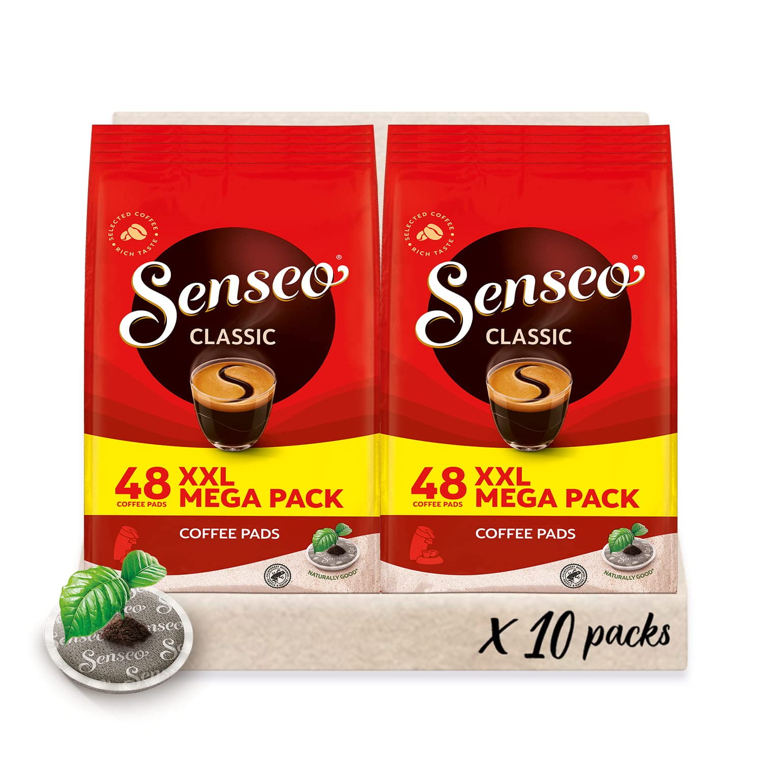 Senseo Pads Classic, Mega Pack XXL, 10 x 48 drinks, 480 coffee pods