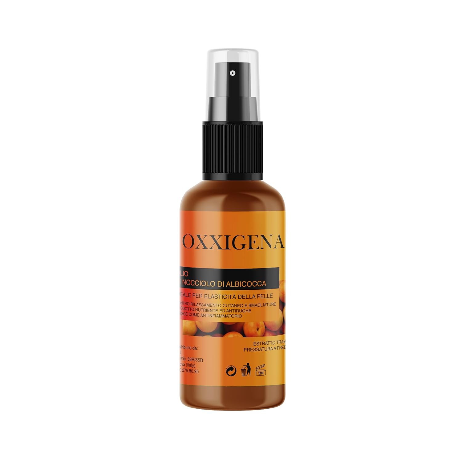 Oxxigena - 100% pure apricot kernel oil - 100 ml spray - firming and regenerating, has a brightening and revitalising effect on matte and pale skin
