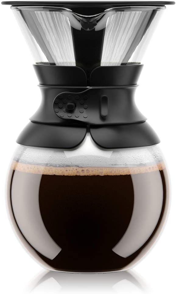 Bodum Pour Over Coffee Maker (Permanent Filter, Dishwasher Safe), 1,0L