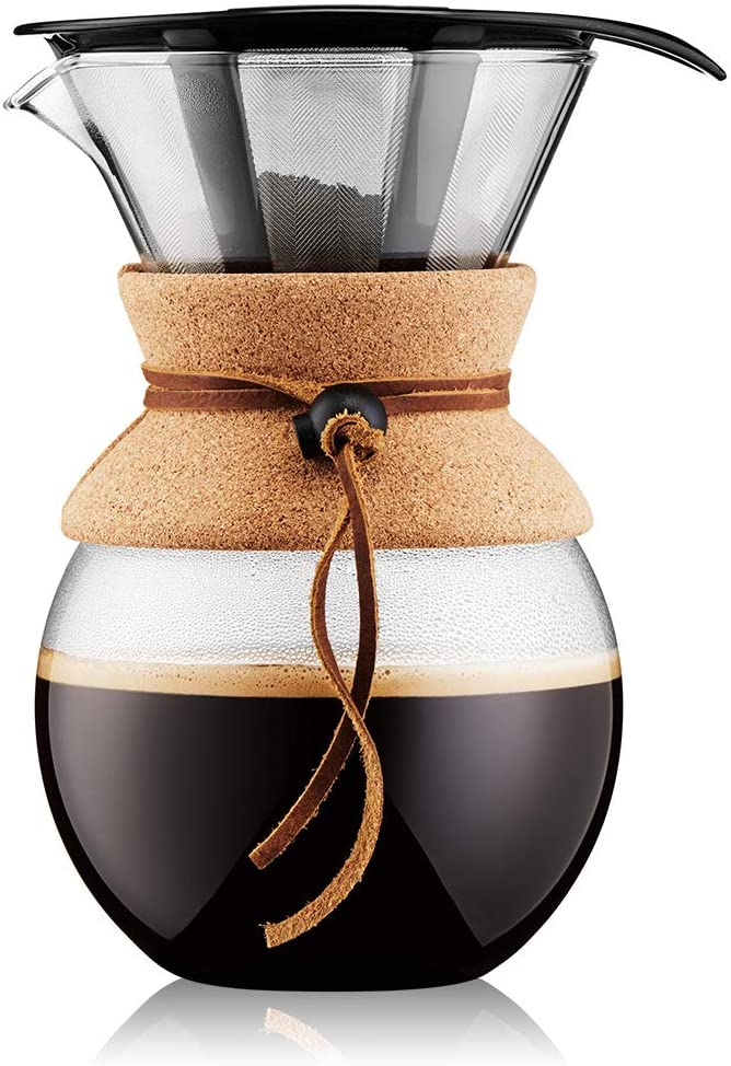 Bodum Pour Over Coffee Maker (Permanent Filter, Dishwasher Safe), 14.000000000000002 x 16.3 x 20.200000000000003 cm