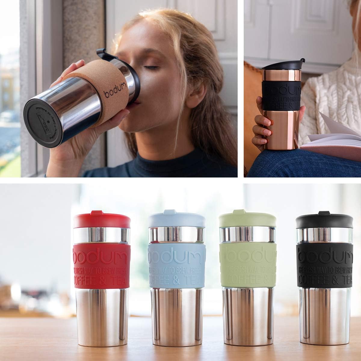 Bodum travel mug Stainless Steel Thermo Mug (Double Wall, Dishwasher Safe, 0,35 liters) Red