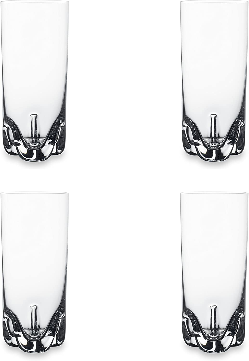 Bohemia Cristal 093 006 142 Long Drink Glasses 300 ml Set of 4 Crystal Glass Trio Bar Set