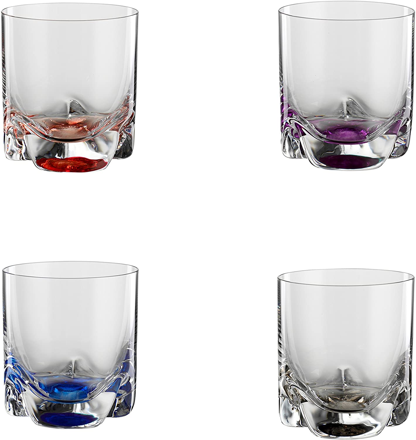 Bohemia Cristal Bahama 093 006 149 Tumblers 280 ml Crystal Glass with Coloured Base