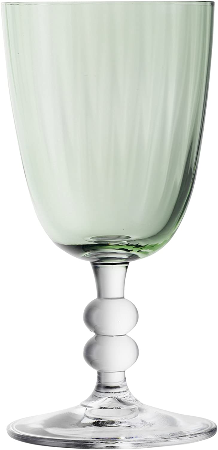 Bohemia Cristal 093 006 161 Wine Glasses \"New England\" Approximately 270 ml Crystal Glass with Green Look