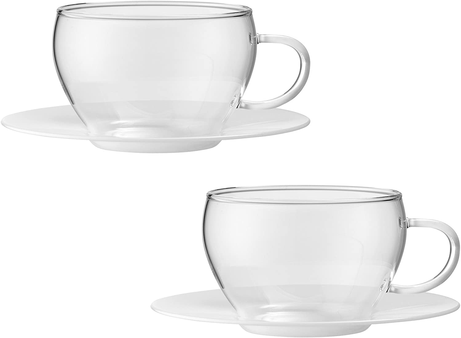 Bohemia Cristal 093 012 097 Play of colors set of 2 Plastic Saucer with Coffee/Cappuccino Cup Made of Borosilicate Glass Drinking Glass