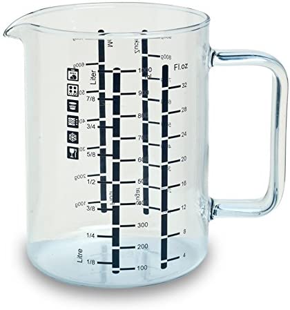 Bohemia Cristal Simax 093 006 145 Measuring Jug Approx. 1.0 Litres with Handle Made of Heat-Resistant Borosilicate Glass Clear 15 x 11.5 x 15 cm