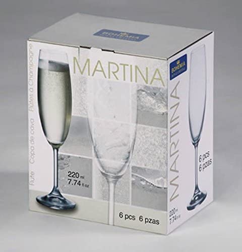 Bohemia Crystal Champagne Glasses Martina Flute Glasses 22 cl 6p. Est – 6