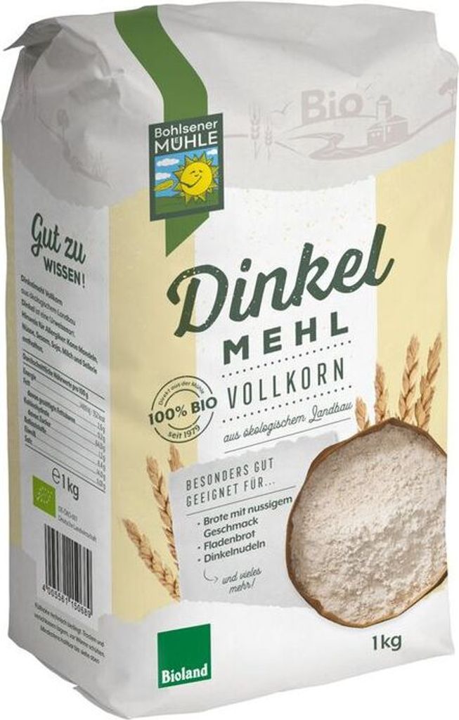 Bohlsener Mühle wholemeal spelt flour -- 1kg x 6 - 6-pack VPE