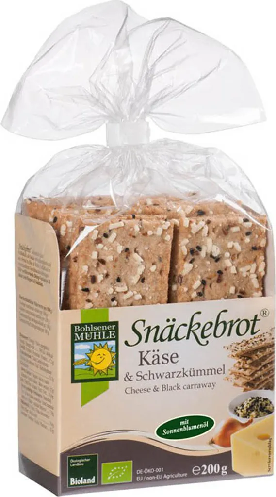 Bohlsener Mühle Snäckebrot Cheese & Black Cumin -- 200g