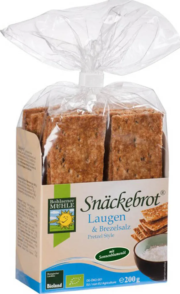 Bohlsener Mühle Snäckebrot Lye & Pretzel Salt -- 200g