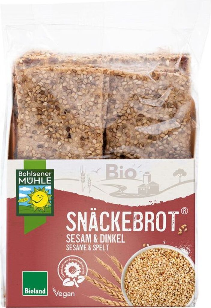Bohlsener Mühle Snäckebrot Sesame & Spelt -- 200g x 8 - 8-pack VPE