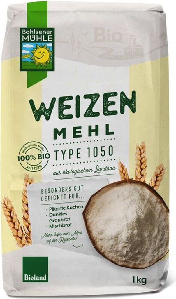 Bohlsener Mühle Wheat Flour Type 1050 -- 1kg x 6 - 6-pack VPE