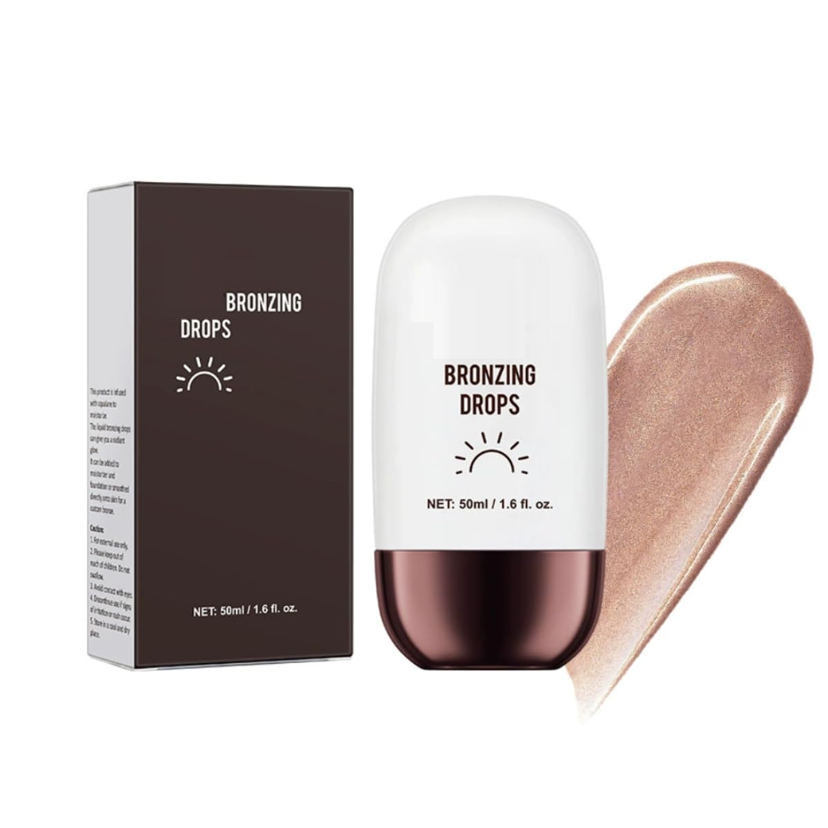 50ml Liquid Highlighter Cream Bronzer Liquid Glow Make-up Liquid Shimmer Face Illuminator Contour Rays for Face and Body (01#champagne, 50ml)