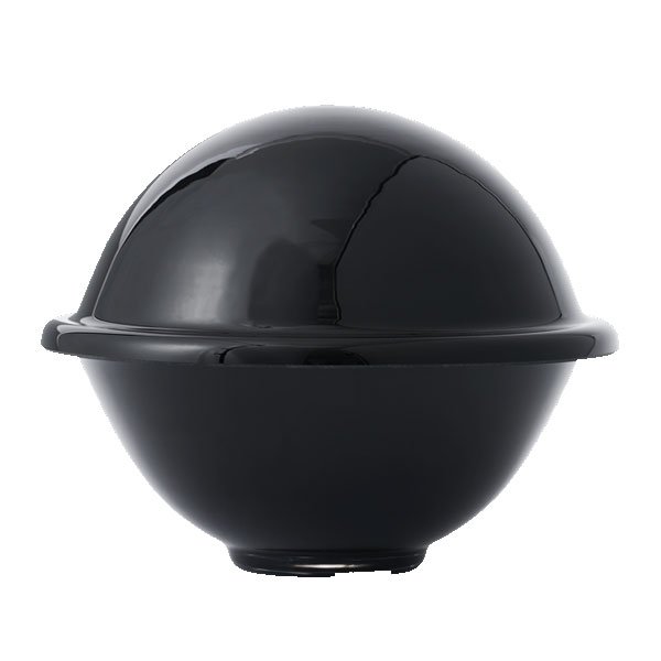 Candy dish black glass (Ø:16cm) from Lyngby Porcelain