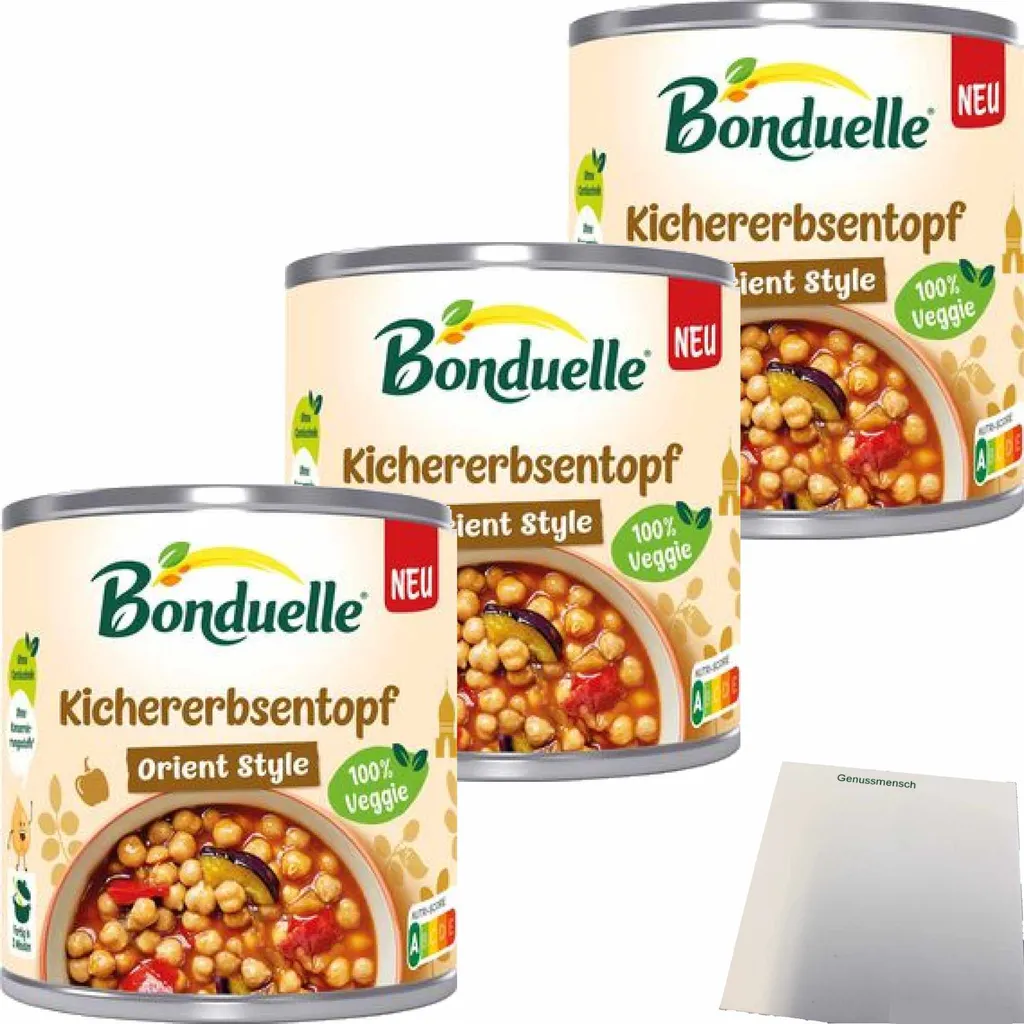 Bonduelle Chickpea Pot 3-pack (3x400g can) + usy Block