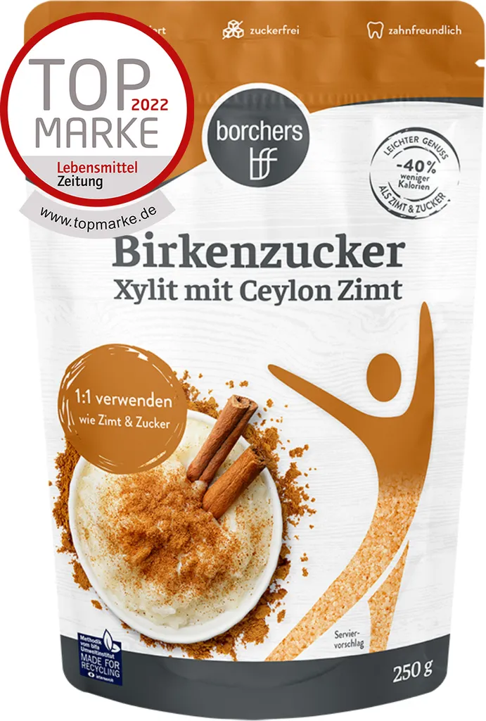 BORCHERS 100% Xylit Birkenzucker mit Ceylon Zimt 250g