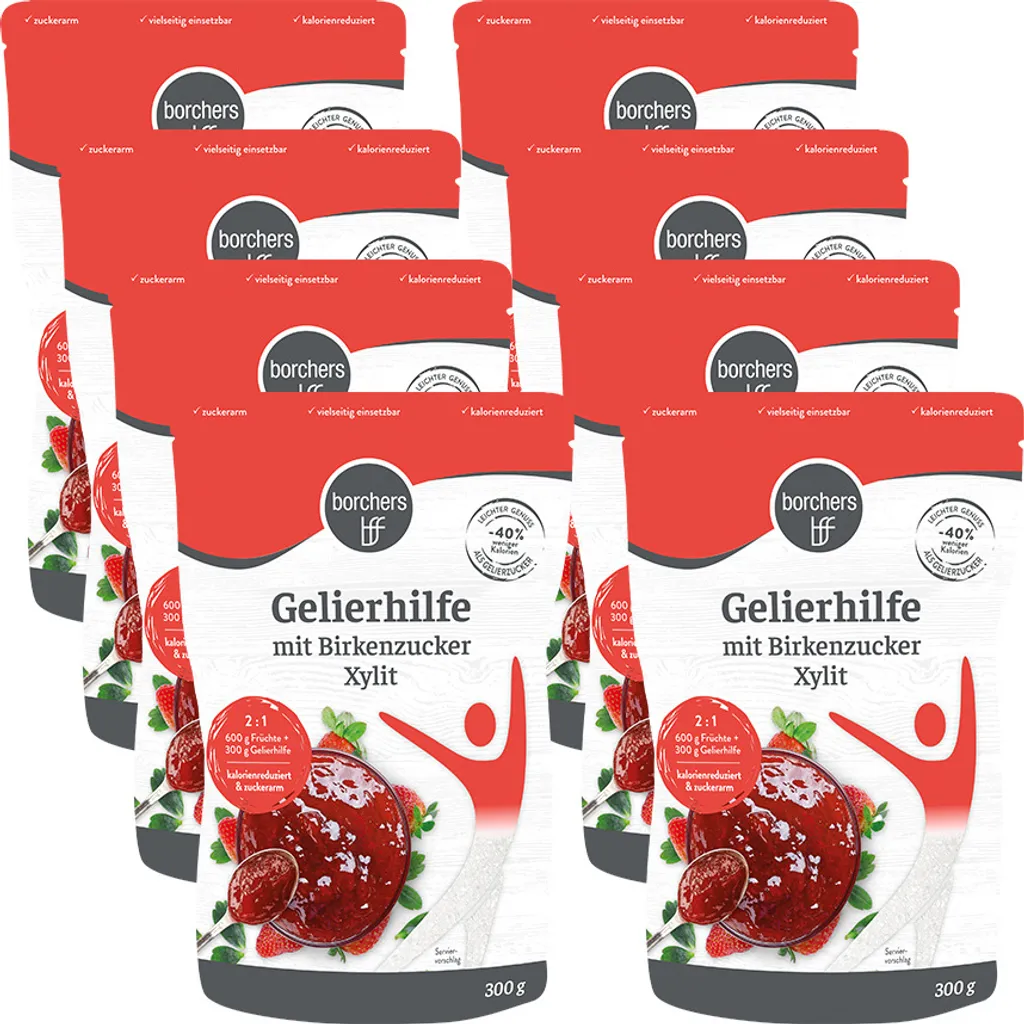 BORCHERS Premium Gelierhilfe mit Birkenzucker Xylit (8x300g)