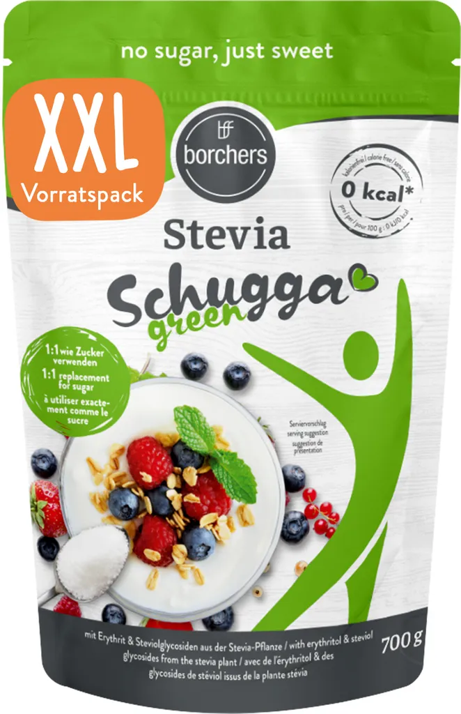 BORCHERS Schugga green, Kristalline Streusüße, Stevia-Erythrit Mischung 700g