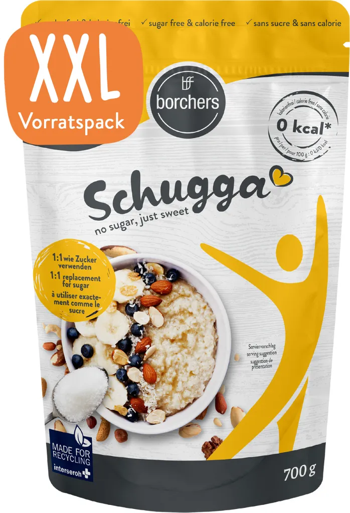 BORCHERS Schugga, Kristalline Streusüße, Erythrit-Sucralose Mischung 700g