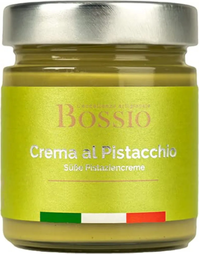 Bossio Feinkost Pistaziencreme 200g – Die edle Basis für Dubai Schokolade, cremiger Pistazienaufstrich für Desserts, Brot & Gourmet-Kreationen!