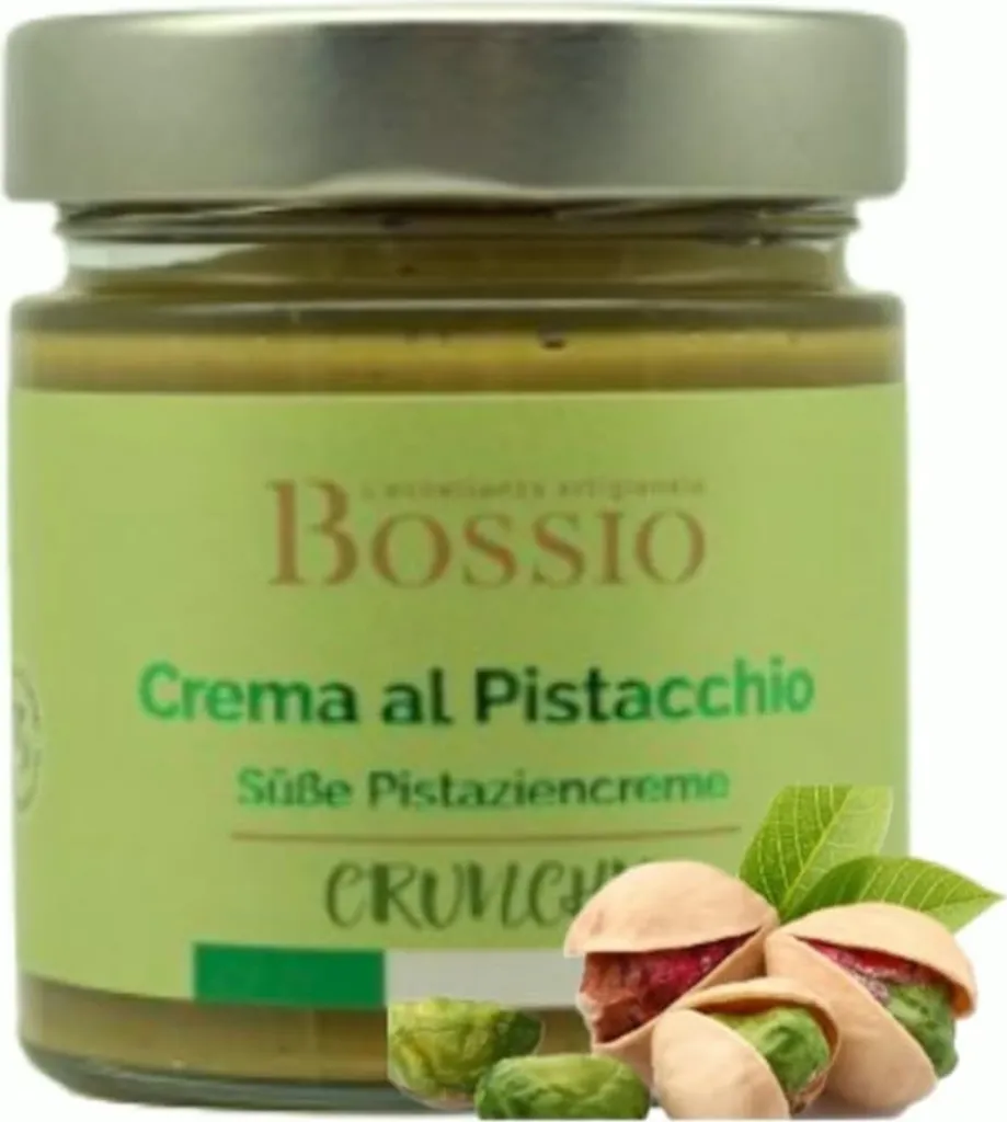 Bossio Feinkost Pistaziencreme Crunchy 200g – Knuspriger Genuss aus sizilianischen Pistazien, ideal für Dubai Schokolade & Feinschmecker!