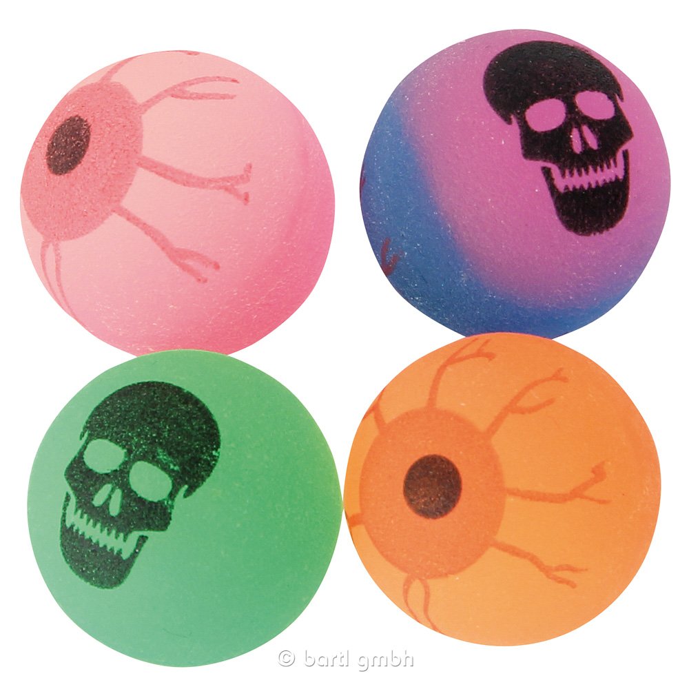 Bounce Ball With Skull/Eye 25Mm, Assorted 72