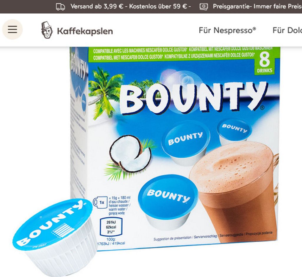 Bounty I 8 capsules for Dolce Gusto