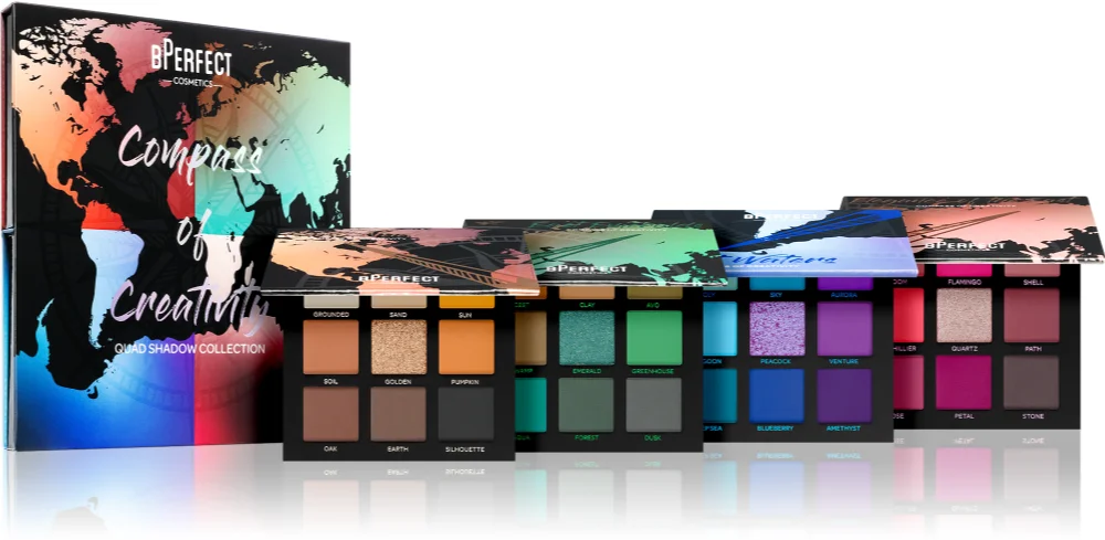 BPerfect Compass of Creativity Quad Shadow Collection Eyeshadow Palette Set