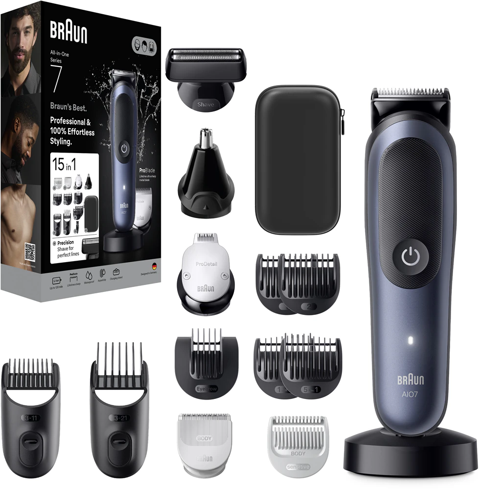 Braun All-In-One Series 7 AIO7580 Bart-, Haar- und Körperpflege-Set 15 in 1