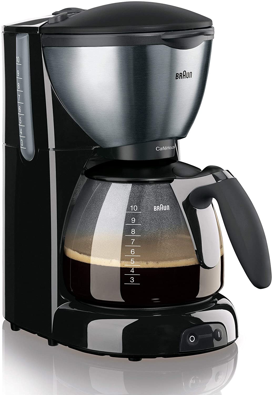 Braun KF 570/1 coffee maker - coffee makers (freestanding, Ground coffee, Semi-auto, Coffee, Drip coffee maker, Black, Stainless steel)