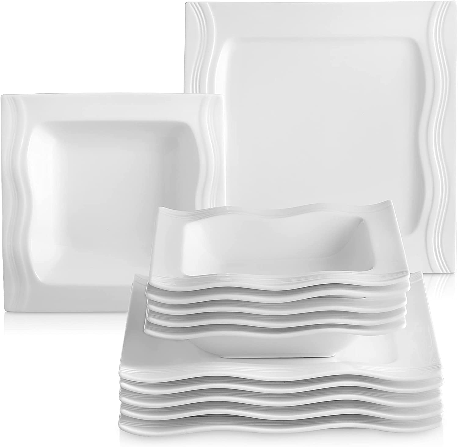 Malacasa Mario Range 30 Piece Dinner Service for 6 People