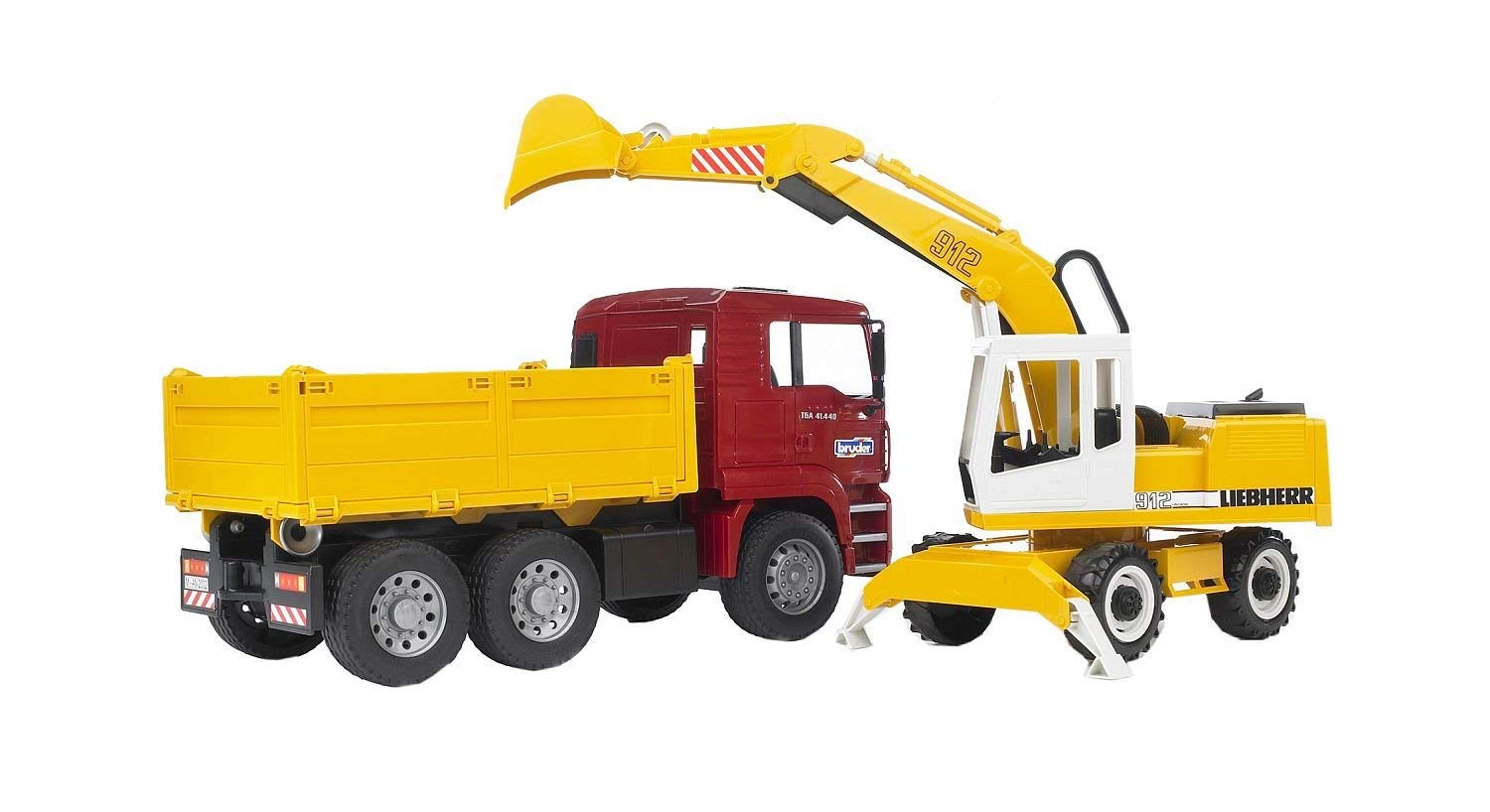 Bruder Man Tga Construction Truck And Liebherr Excavator