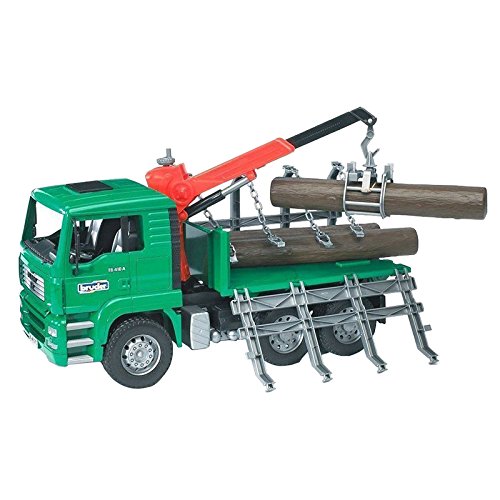Bruder Man Timber Truck With Loading Crane And Trunks