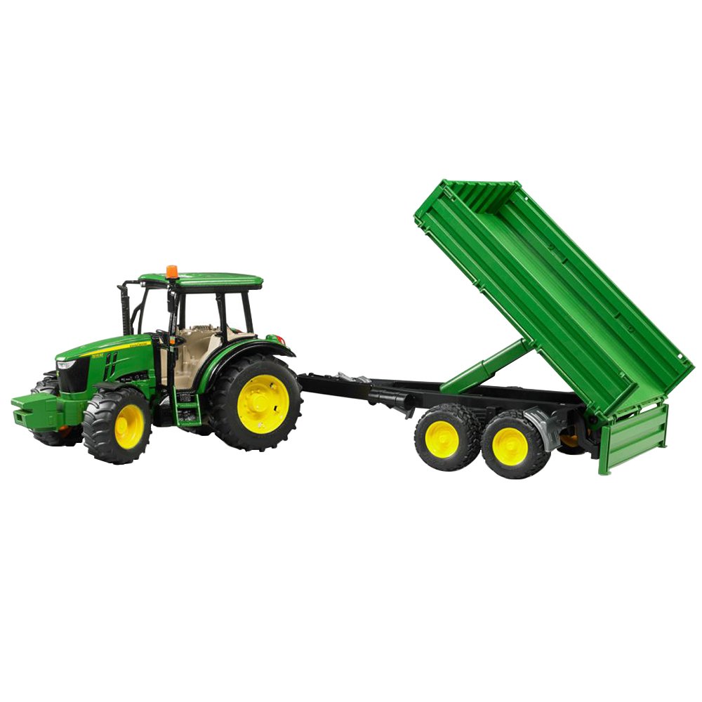 Bruder John Deere M Toy Tractor And Tipping Trailer