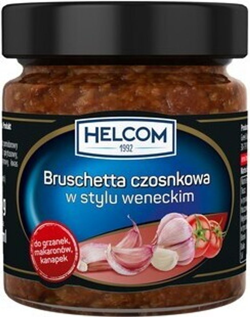 Bruschetta with Venetian Garlic 195g Helcom. Pasteurized product.