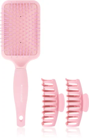 Brushworks Paddle Brush and Claw Clips Set (for hair)