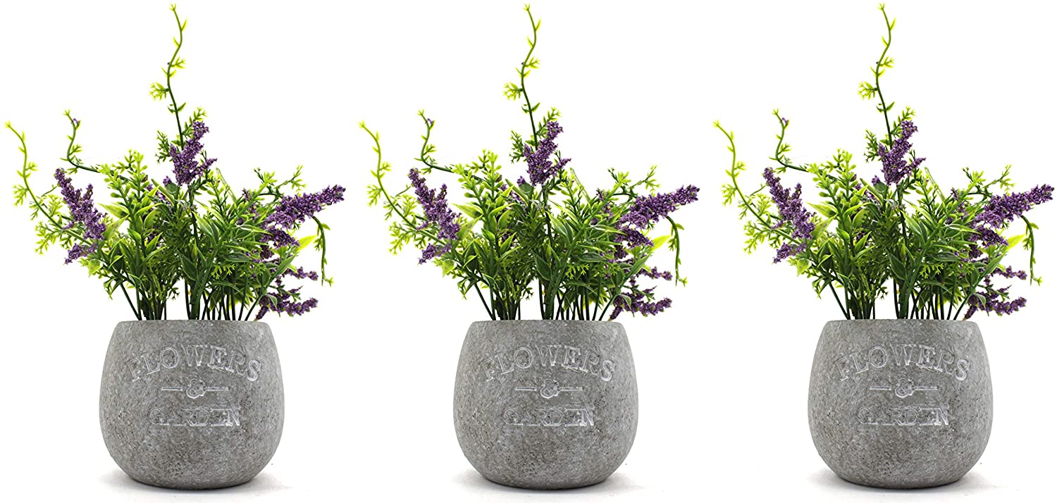 Gallery Of Daro Deko Artificial Lavender Plant With Stone Pot Diameter 16 C