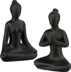 Decorate & set up Poly yoga woman, black (10 cm), 1 piece