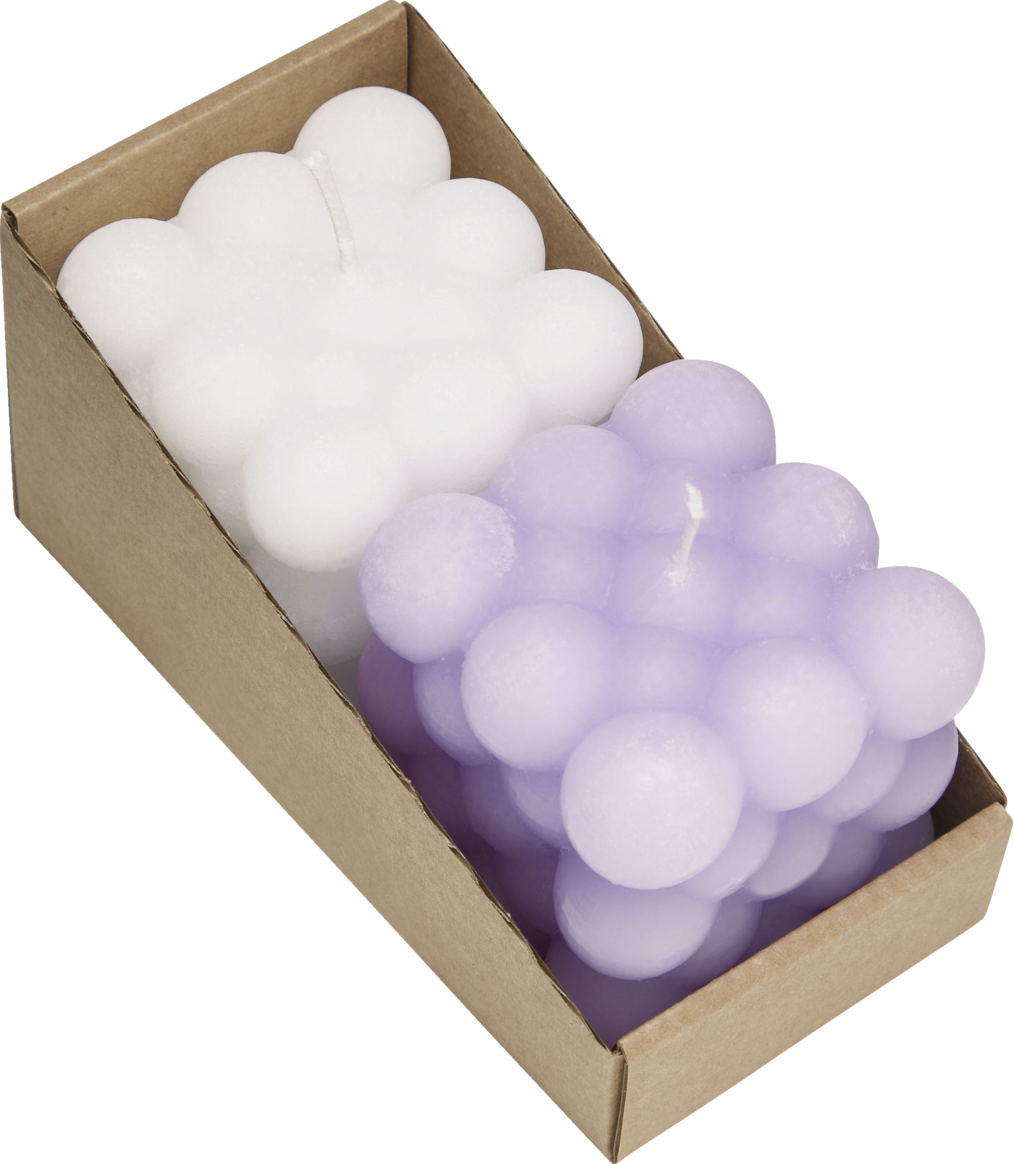 RUBIN LICHT Bubble candle assorted purple/white