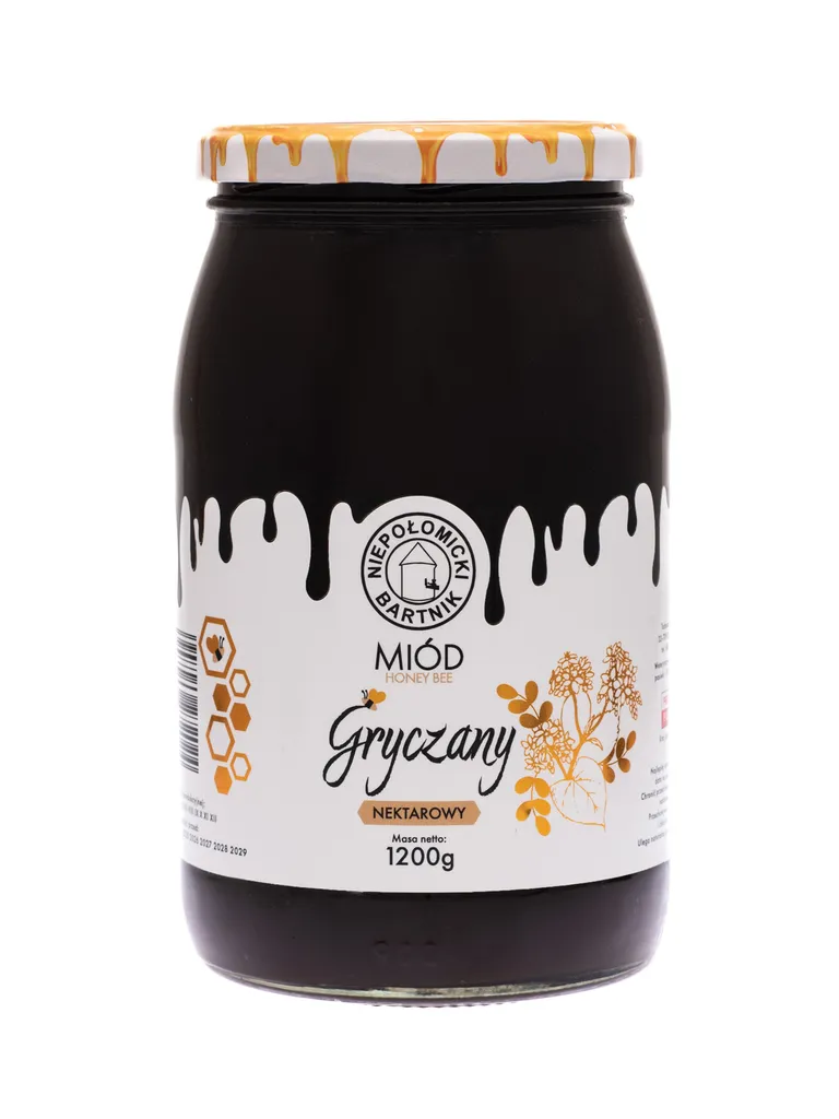 Buchweizenhonig 1200g Roh und Frisch Großes Glas Honig aus der Imkerei