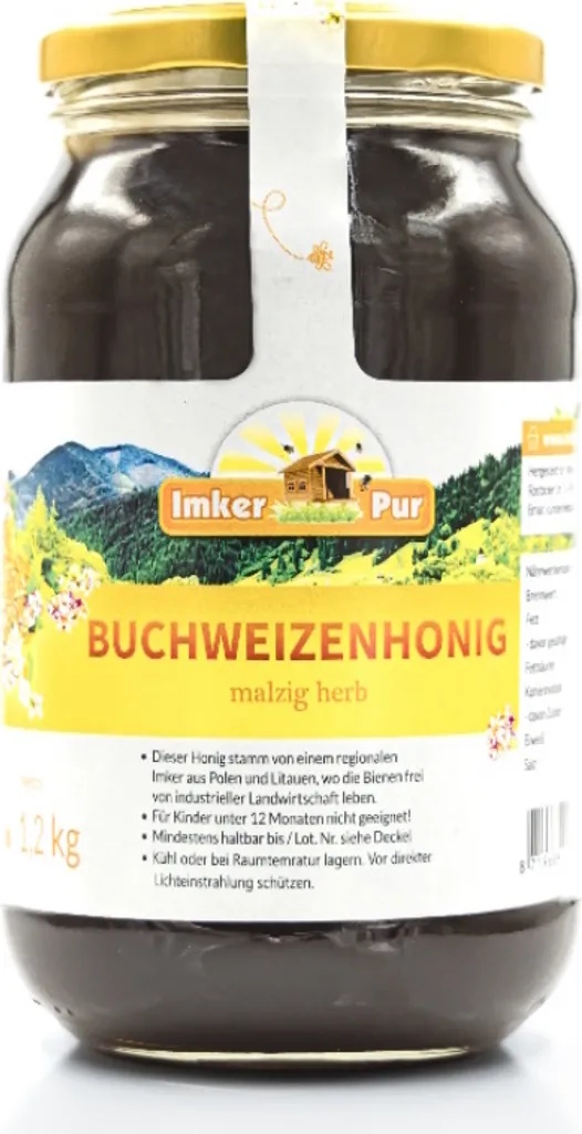 Buchweizenhonig von ImkerPur, 1.2 kg, kaltgeschleudert, kräftig-herb