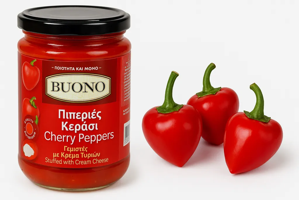 BUONO, cherry peppers, with cream cheese, stuffed peppers, 170g