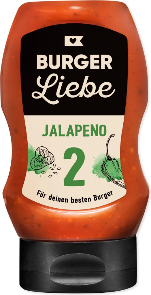BURGER LIEBE Burger Sauce - Jalapeno - 300ml - vegan - no preservatives