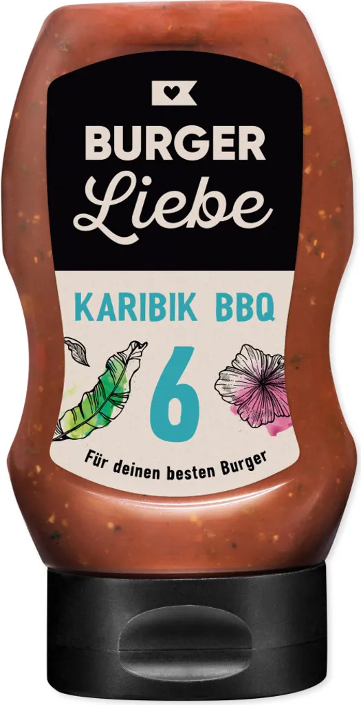 BURGER LIEBE Burger Sauce - Caribbean BBQ - 300ml - vegan - no preservatives