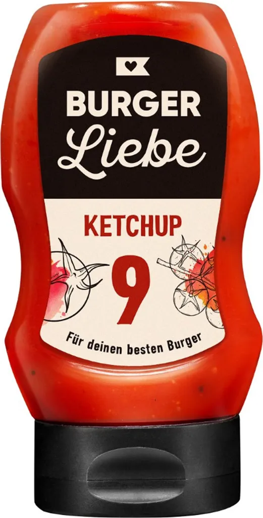 BURGER LIEBE Burgersoße - Ketchup - 300ml - vegan - ohne Konservierungsstoffe