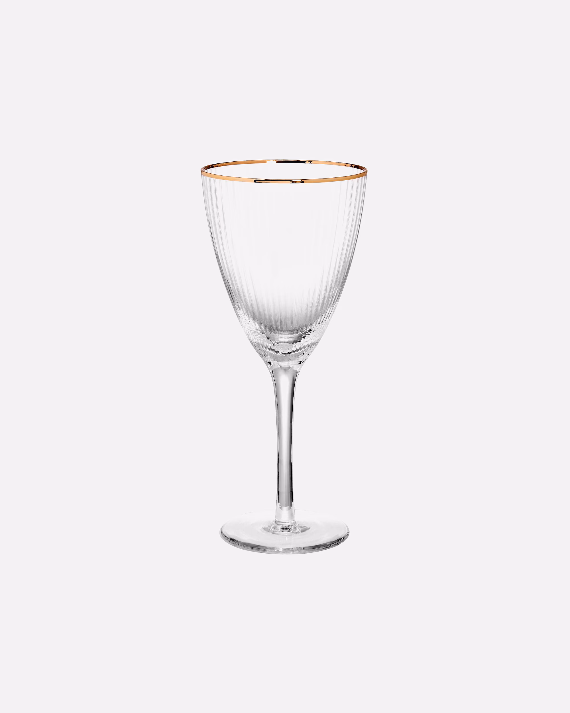 BUTLERS glass GOLDEN TWENTIES wine glass with gold rim and grooves 280ml