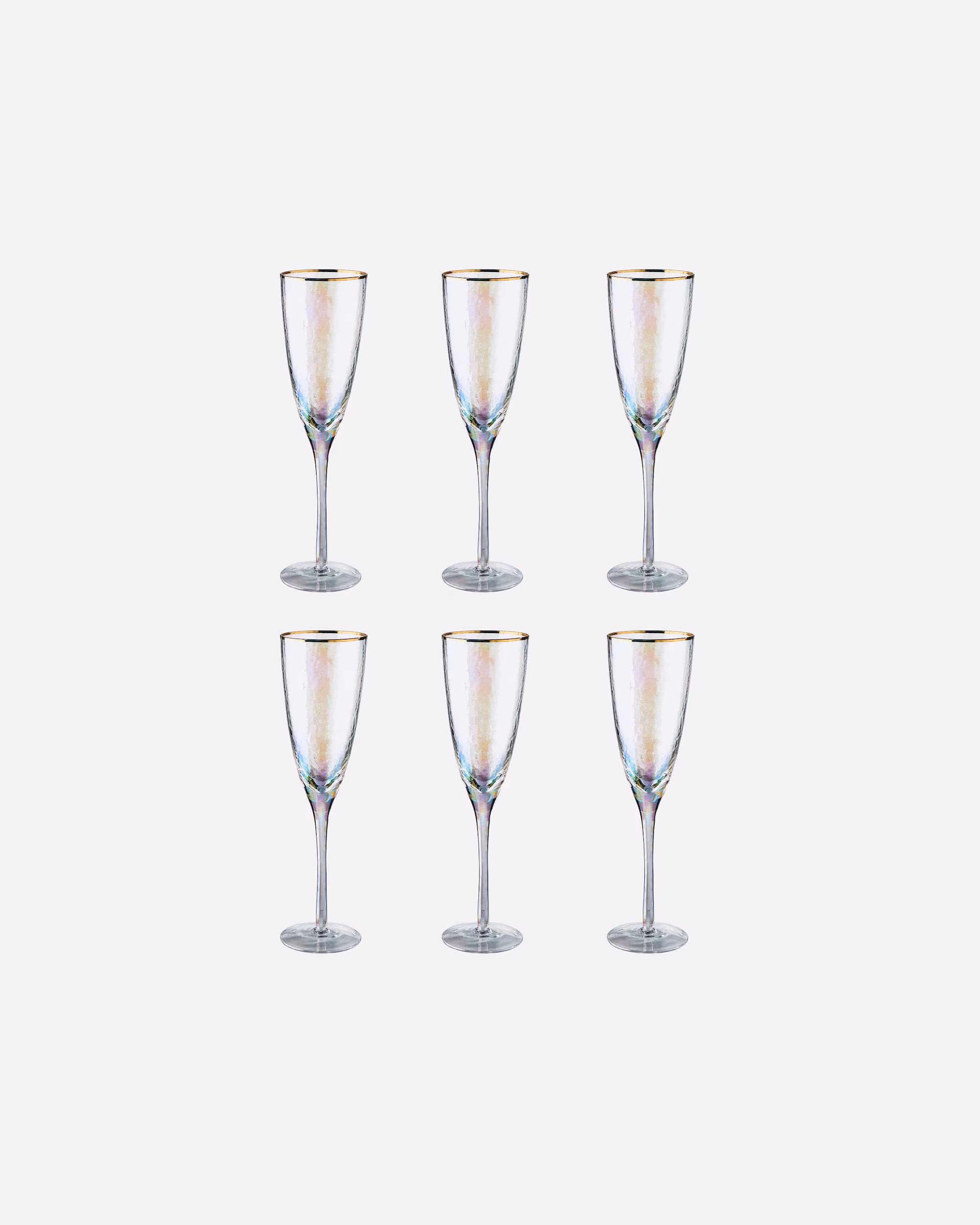 BUTLERS Glass SMERALDA 6x champagne glasses with gold rim 250 ml