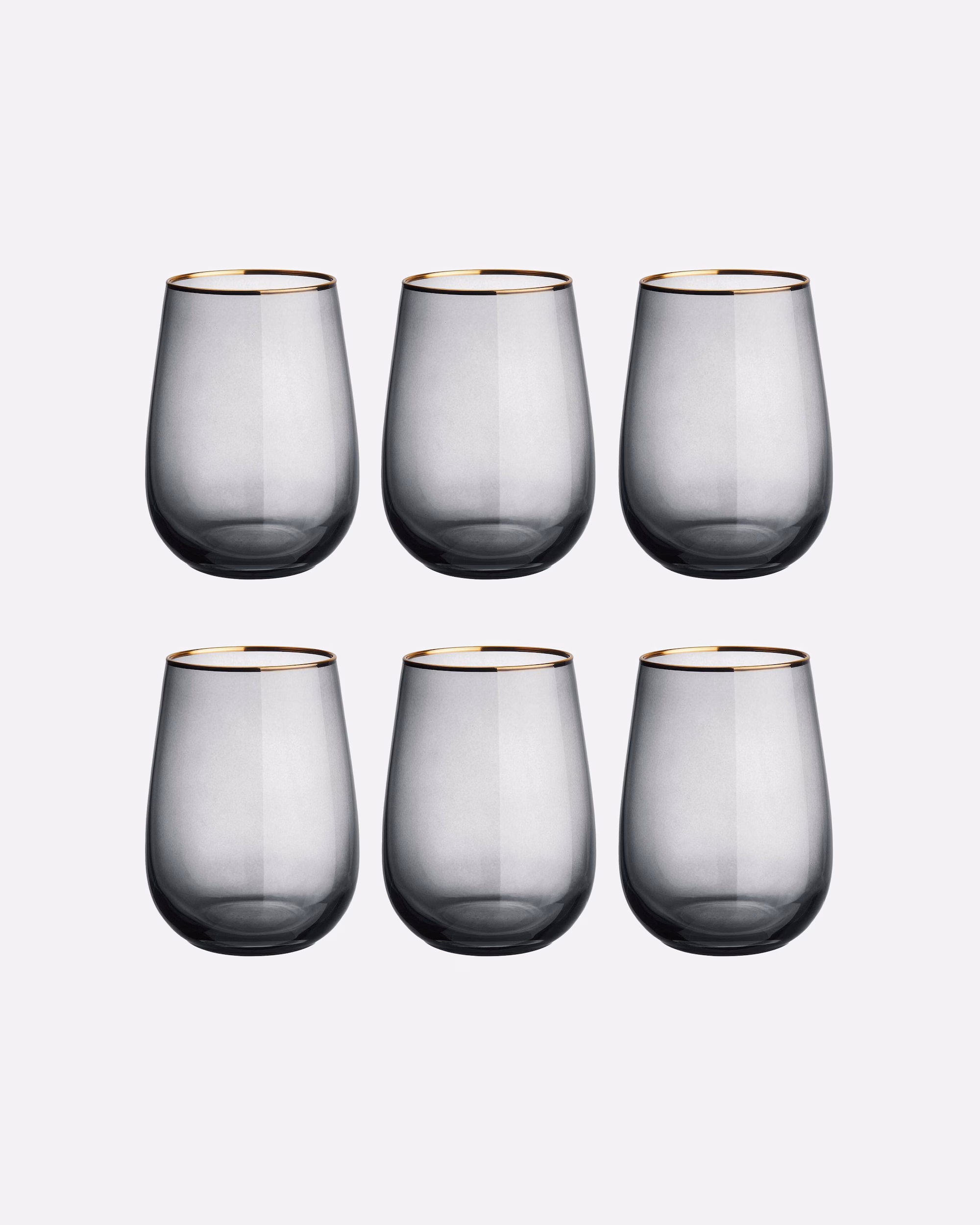 BUTLERS glass TOUCH OF GOLD 6x glasses with gold rim 590ml
